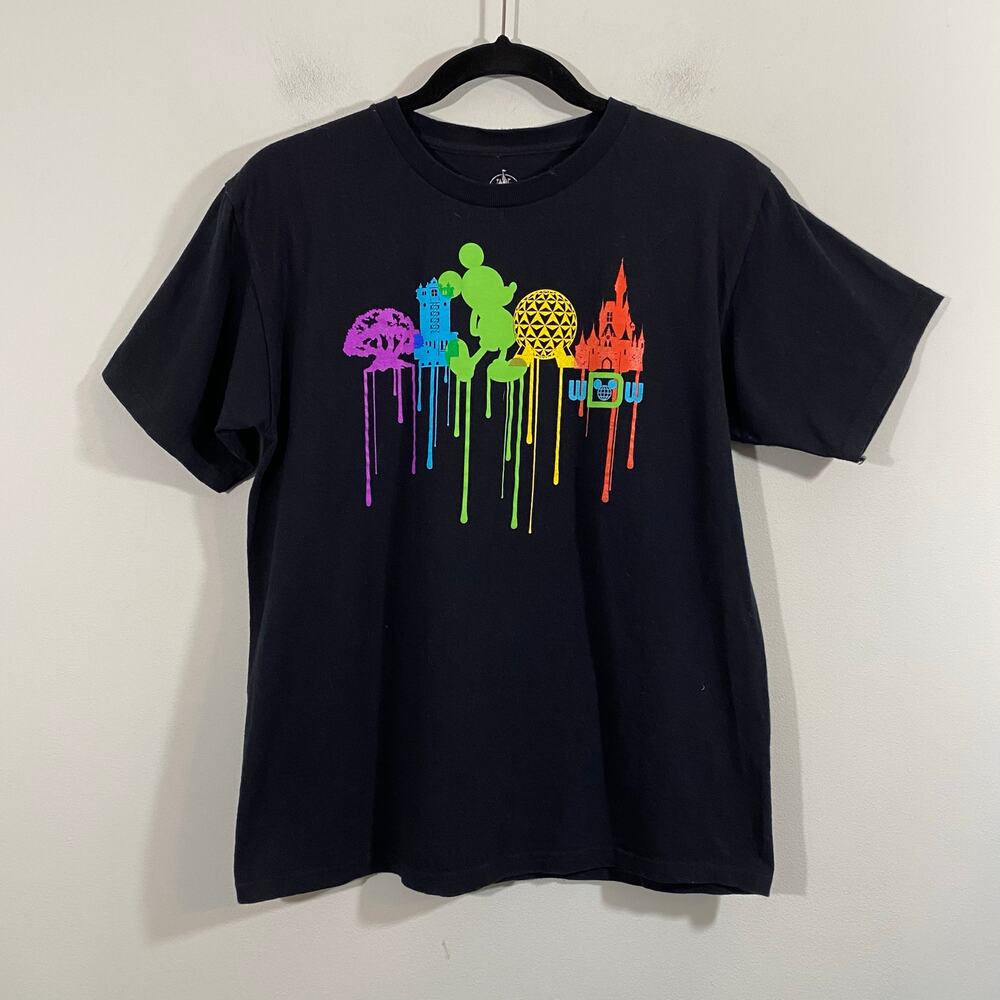 Walt Disney World Youth Park Icon Drip Short Sleeve Graphics Tee Size XL